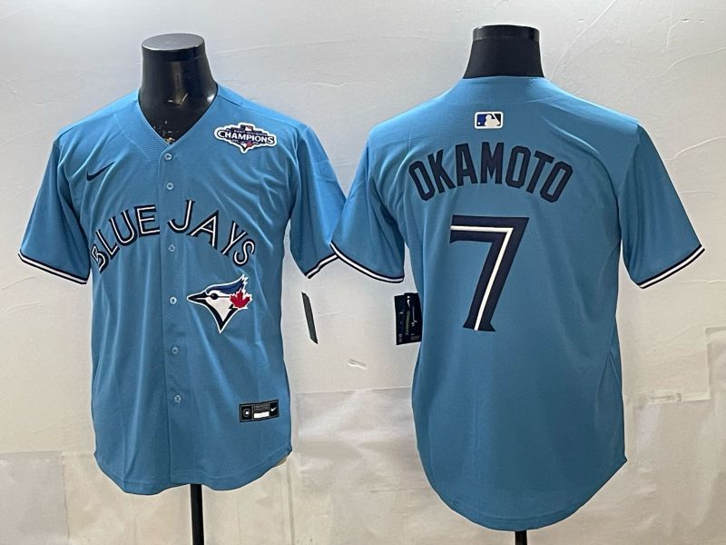 Men 2026 Toronto Blue Jays #7 Okamoto Light Blue Game Nike MLB Jersey style 007->toronto blue jays->MLB Jersey